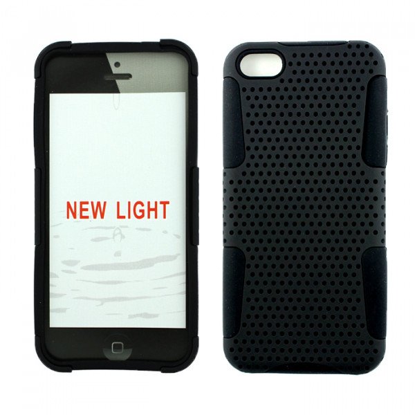 Wholesale iPhone 5C Mesh Hybrid Case (Black - Black)